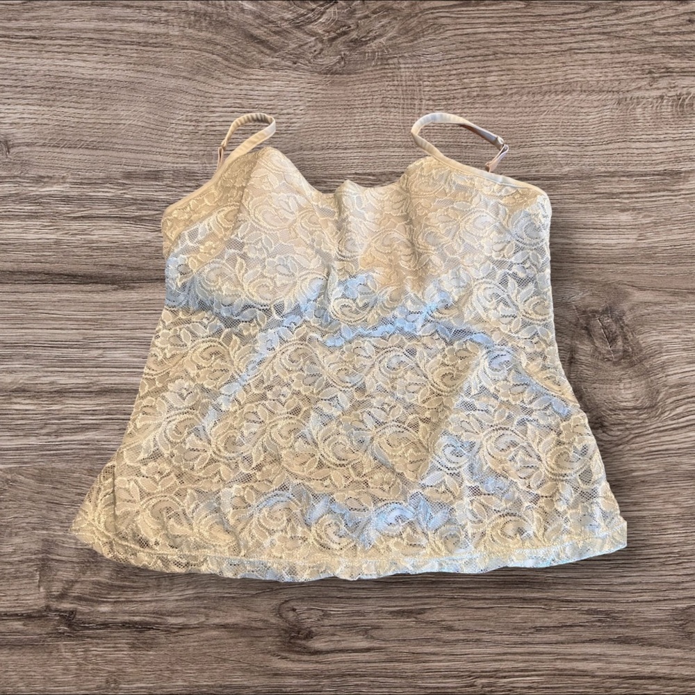 Cinema Etoile White Lace Camisole Size 36D